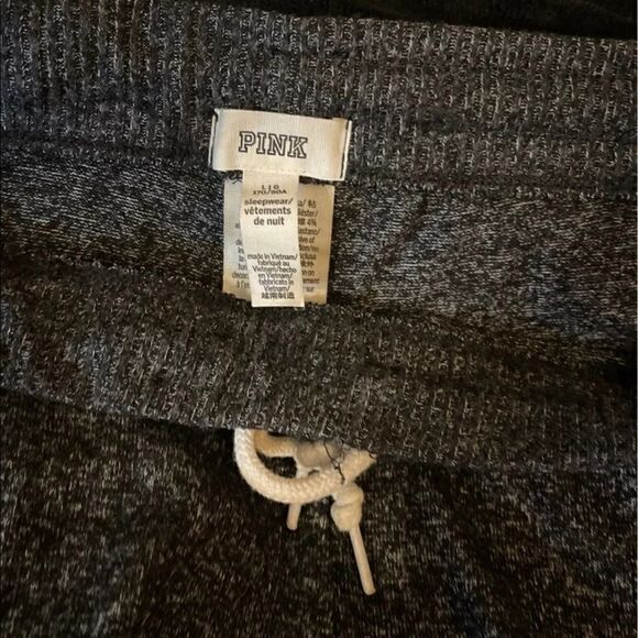 Large VS PINK cozy sleep set/ lace up hooded top & joggers- HTF pajamas/lounge - Picture 6 of 10